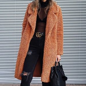 Fuzzy Fleece Long Jacket